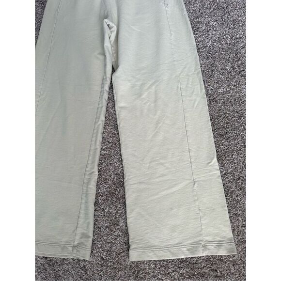 American Giant Cotton French Terry Straight Wide Leg Sweatpants Cream Women’s L - Picture 4 of 11
